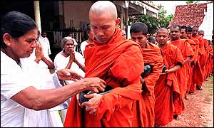 Buddhist monks in Sri Lanka