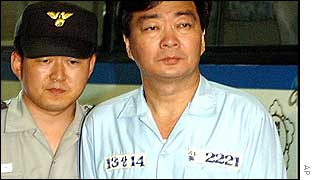 Kim Hong-up enters Seoul Court House 