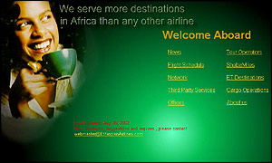 Ethiopia Airlines website