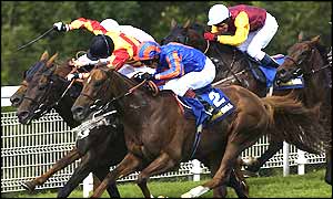 Smirk (2) triumphs in a very tight finish to take the William Hill Mile 