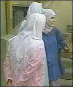 The Tatar women in headscarves