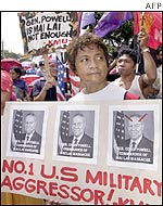 A Filipino demonstrator during an anti-US rally