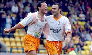 Livingston' Rolando Zarate celebrate his side's second goal