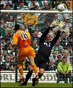 Gary Dempsey catches Douglas off his line