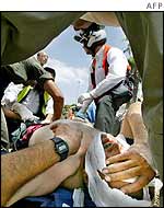 Injured man after shooting