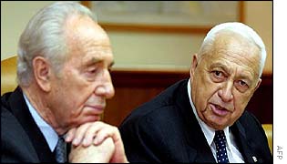 Israeli Prime Minister Ariel Sharon speaking at a cabinet meeting