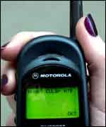Text message on a mobile phone, PA