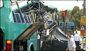 Scene of Sunday's bus bombing