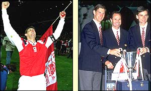 Tony Adams tastes success with Arsenal both at home and in Europe