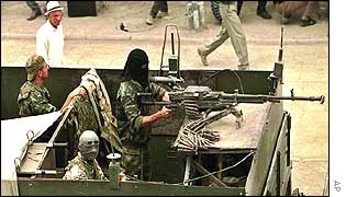 Russian troops patrol Grozny