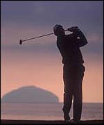 Sunset at Turnberry's Ailsa course.