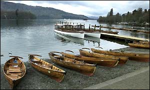 Empty boats on the banks of Lake Windermere