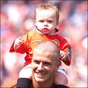David Beckham with his son Brooklyn