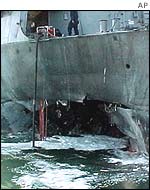 Damage to USS Cole