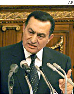 Egyptian president Hosni Mubarak