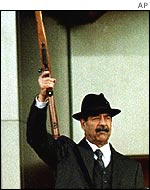 Iraqi leader Saddam Hussein