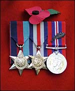 Veteran wearing medals