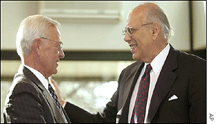 Paul O'Neill and Uruguayan President Jorge Batlle