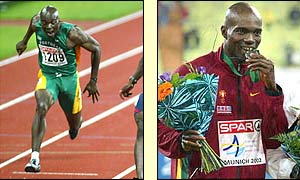 Portugal's Francis Obikwelu takes the silver medal