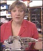 Sue Nelson with a prototype robotic hand