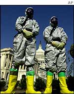 Anthrax clean-up team in Washington