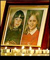 Candles at the vigil for the missing girls