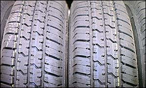 Tyres in a row