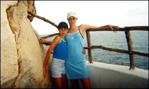 Jessica Chapman with her sister Alison, 14 on a family holiday to Menorca