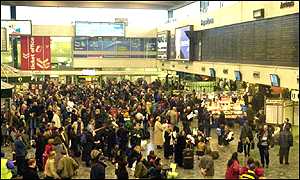 Passengers at Euston Station