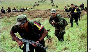 FARC rebels on patrol