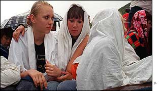 Holidaymakers are evacuated from the worst-hit areas