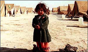 Afghan refugee in Iranian camp