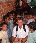 Dr Johnson and children from Bala Mandir orphanage in Channai, India
