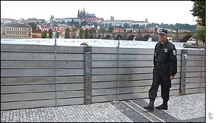 River defences - Hradcany castle in the background