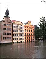 Flooded Prague streets
