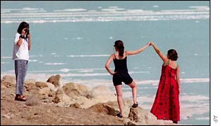 Tourists at the Dead Sea 
