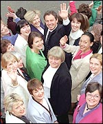 Women MPs with Prime Minister Tony Blair