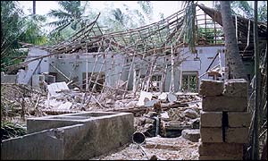 Scene of a rebel attack