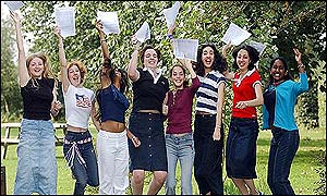 Girls at Colchester County High School jump for joy