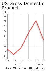 US economic growth slowed considerably in the second quarter of 2002.
