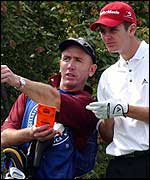 Justin Rose and caddy Mick Doran