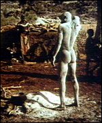 One of her photographs of the Nuba tribe