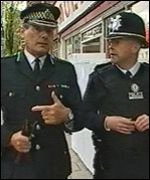 Sir Edward Crew (left) on the beat 