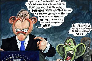 Bush-Blair Rowson cartoon