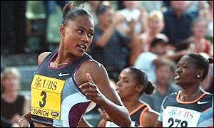 Jones ran 10.88 seconds in the 100m