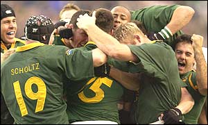 South Africa celebrate victory
