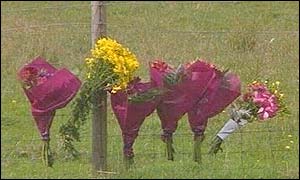 Flowers were left at the scene as a mark of respect