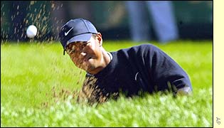 Tiger Woods is five shots off the lead