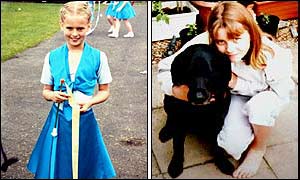 Holly Wells (L) and Jessica with her dog Toby