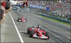 Ferrari claim the constructors' title after Barrichello lead a team one-two in Hungary 